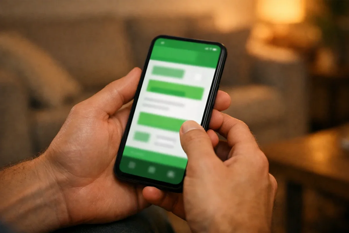 Smartphone che mostra applicazione per scommesse sportive