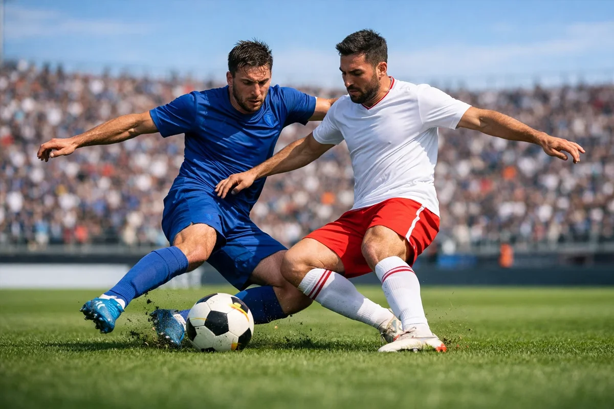 Partita di calcio di Serie A in uno stadio italiano
