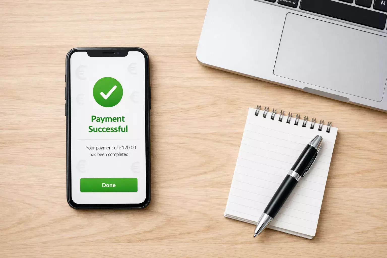 Diversi metodi di pagamento digitale simboleggiati da icone su uno smartphone